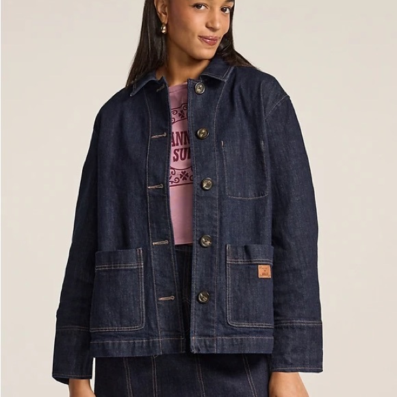 Anna Sui x Old Navy Dark Blue Denim Chore Jacket LIMITED EDITION - Picture 5 of 10